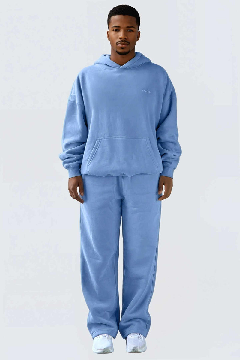 MU Moon Sweatpants Relaxed Open Fleece - Ocean