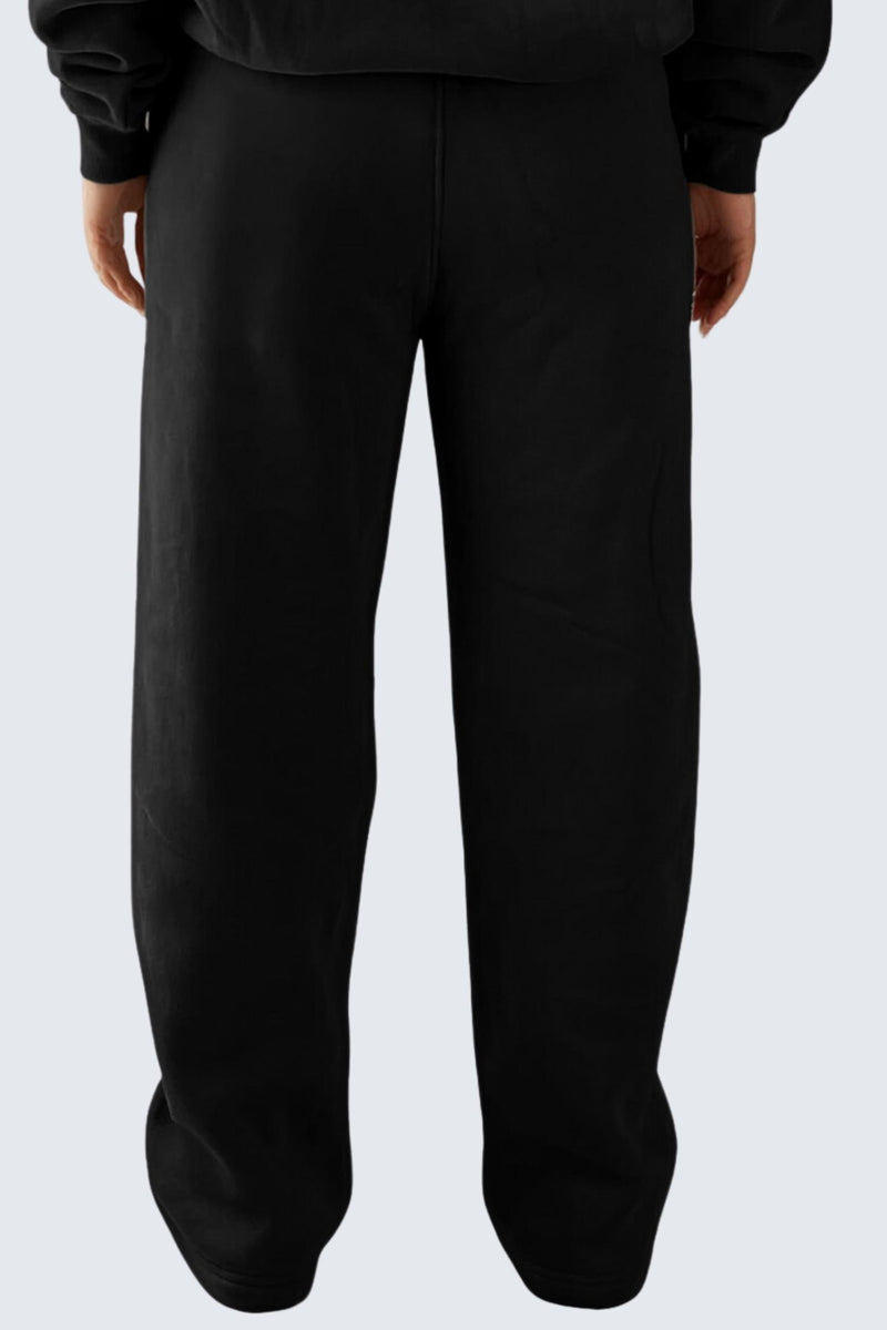 U Moon Sweatpants Relaxed Open Fleece - Black