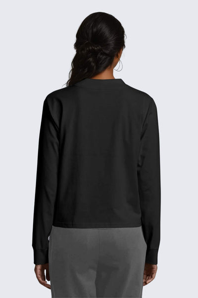 W Moon Tee Mock-Neck Long-Sleeve - Black