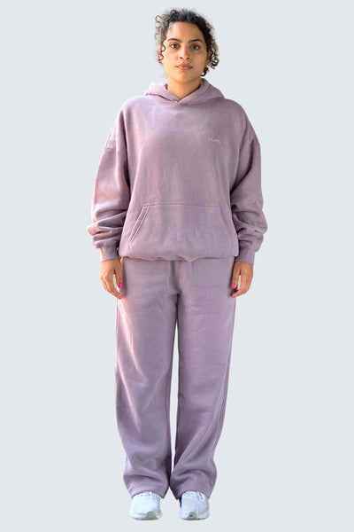 WU Moon Sweatpants Relaxed Open Fleece - Plum Light