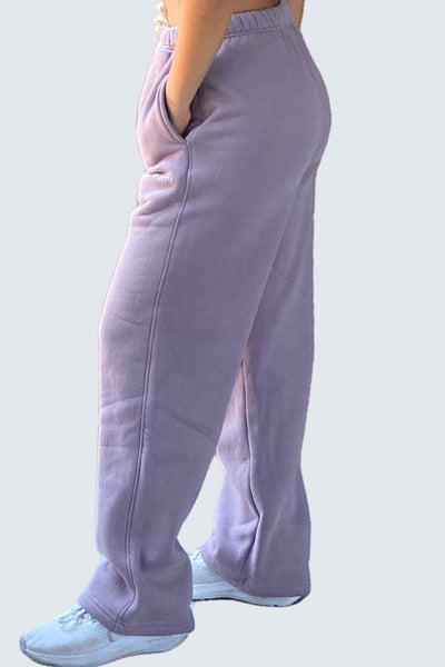 WU Moon Sweatpants Relaxed Open Fleece - Plum Light