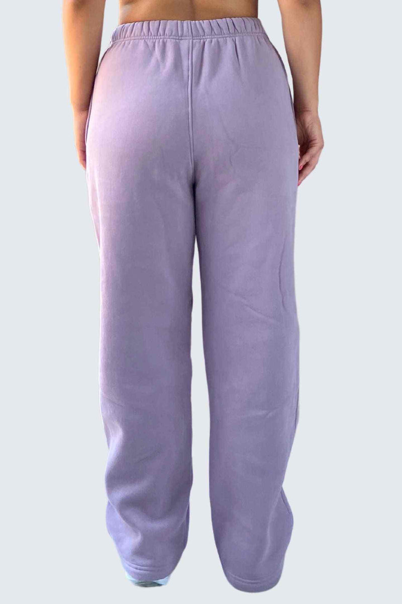 WU Moon Sweatpants Relaxed Open Fleece - Plum Light
