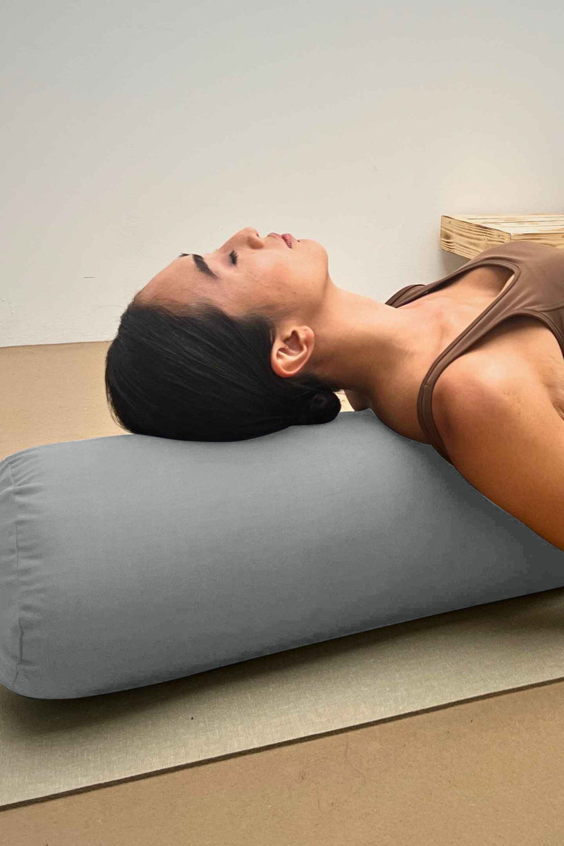 Cotton Yoga Bolster – Round - Stone