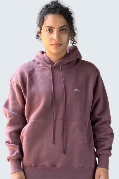 Rumi Earth - U Moon Sweatshirt Oversize Fleece + Hoodie - Berry Deep - 