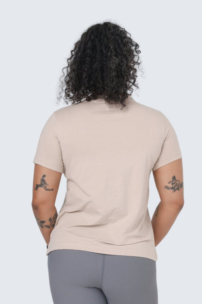 W Moon Move Tee Mock Henley - Sand