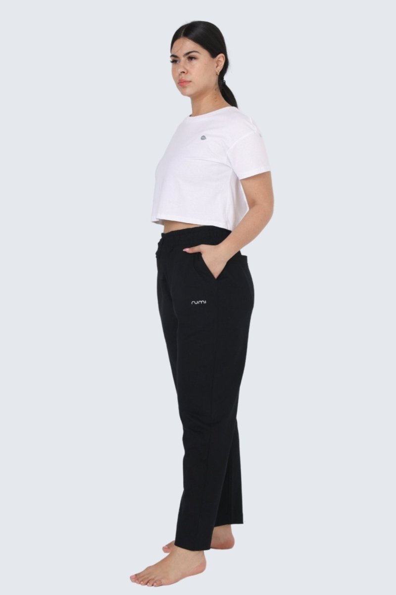 Rumi Earth - W Moon Ribbed Pants - Black - R114102BKP - Bottoms