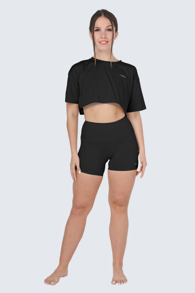 Rumi Earth - W MoveAir Tee Cropped - Black - R111121BKP - Tops