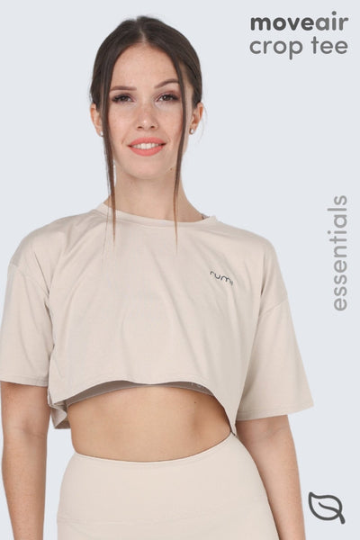 Rumi Earth - W MoveAir Tee Cropped - Cream - R111121CMP - Tops