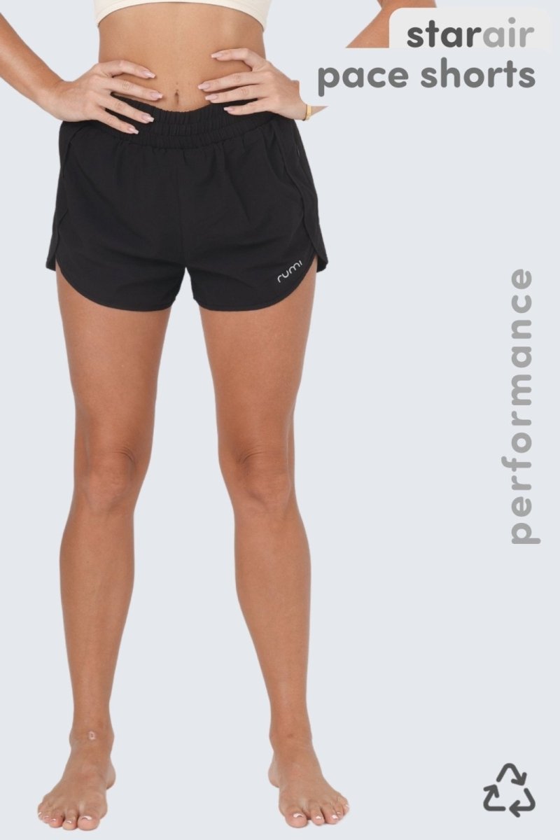 Rumi Earth - W StarAir Pace Shorts - Black - R125001BKP - Bottoms