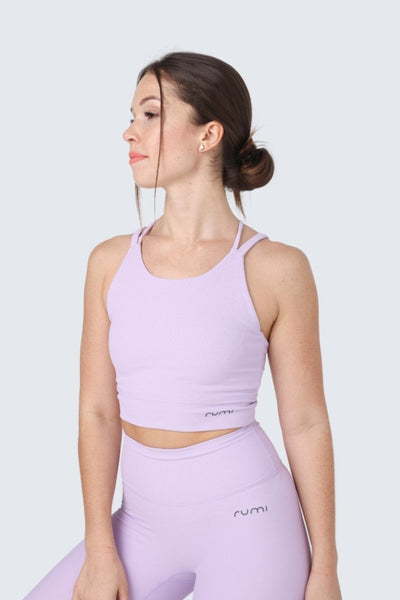 Rumi Earth - W Sun Rib Strappy Crop Top Sports Bra - Orchid - R128114ODP - Bras