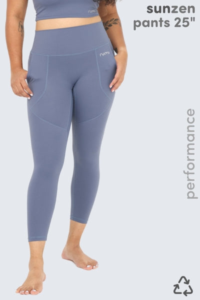 Rumi Earth - W Sun Zen Pants 25” + Pockets - Gray - Blue - R124111GBP - Bottoms