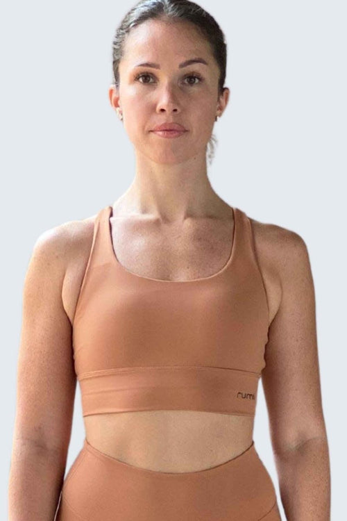 W SunSoft Stringy Crop Top Bra - Apricot