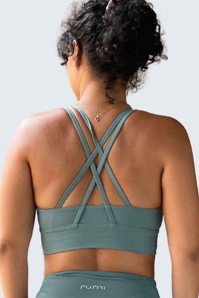 Rumi Earth - W SunSoft Stringy Crop Top Bra - Teal Light - R128230TLP - Bras